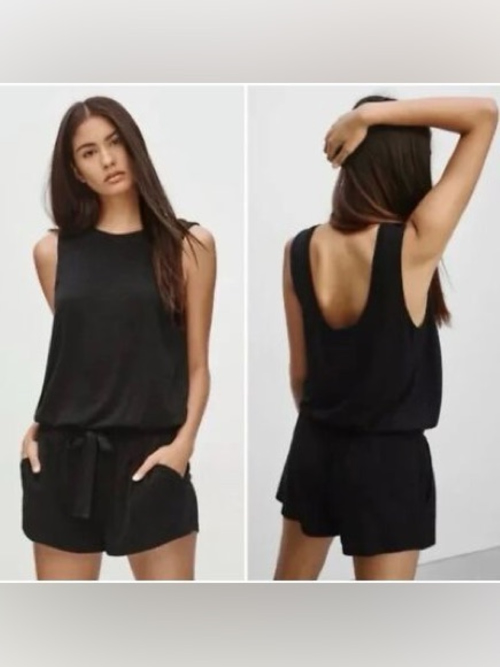 Aritzia Wilfred Free Izabel Romper in Black, Sleeveless Romper size XS
